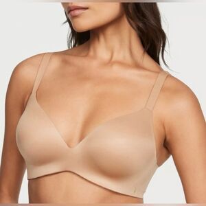 Victoria’s Secret Nude Beige Lined Semi Demi Wireless Perfect Shape Bra Size 36B
